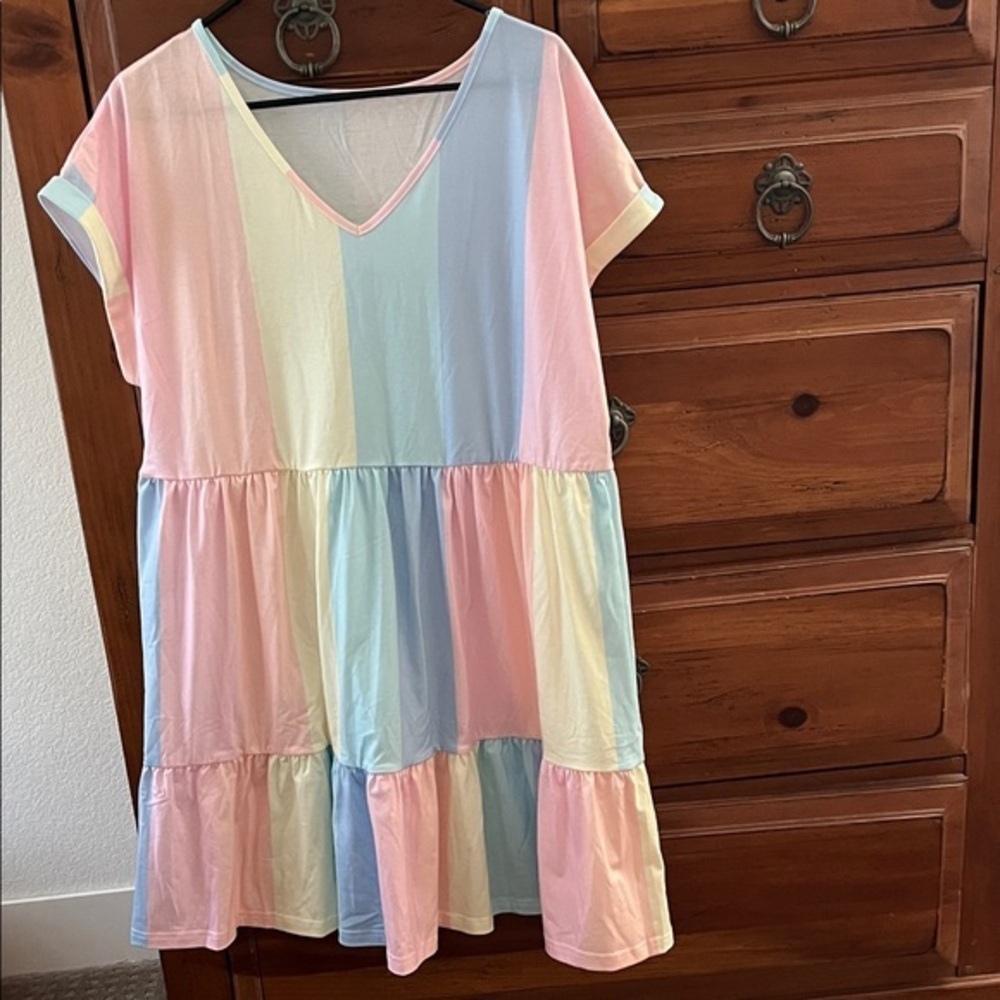 Colorful Striped Casual Dress